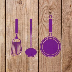 Kitchen Utensils Stencil - Art and Wall Stencil - Image 3