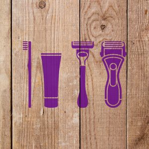 Toothbrush, Lotion, and Razors Stencil - Art and Wall Stencil - Image 3
