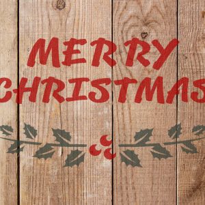 Merry Christmas with Holly Stencil - Art and Wall Stencil - Image 4