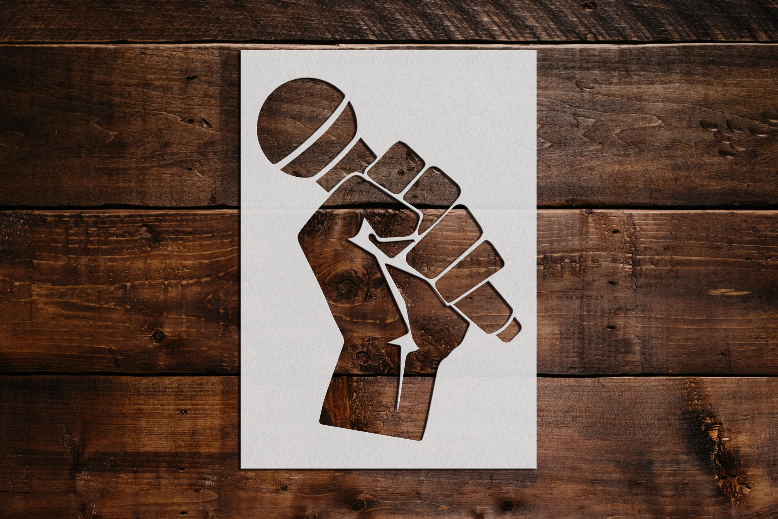 Microphone Stencil - Art and Wall Stencil - Stencil Giant