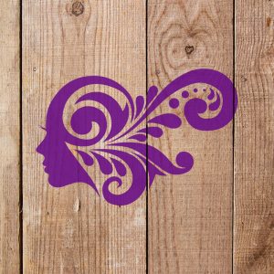 Woman's Face Scroll Design Stencil - Art and Wall Stencil - Image 3