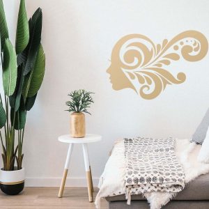 Woman's Face Scroll Design Stencil - Art and Wall Stencil - Image 4