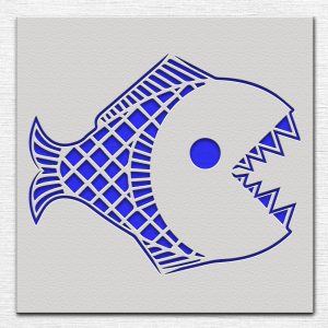 Fish with Teeth Stencil - Art and Wall Stencil - Image 3