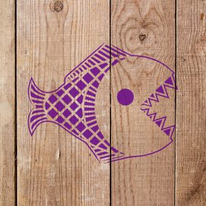 Fish with Teeth Stencil - Art and Wall Stencil - Image 4