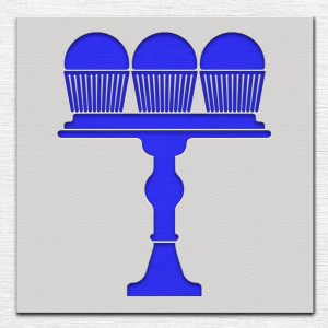 Cupcakes on Stand Stencil - Art and Wall Stencil - Image 3