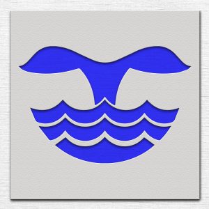 Whale Tail Waves Stencil - Art and Wall Stencil - Image 3
