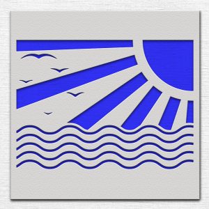 Sun and Sea Stencil - Art and Wall Stencil - Image 3