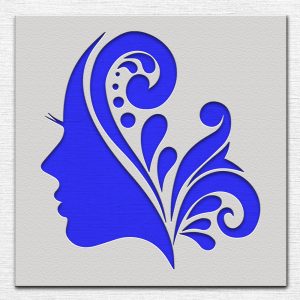 Woman Face Scroll Stencil - Art and Wall Stencil - Image 3