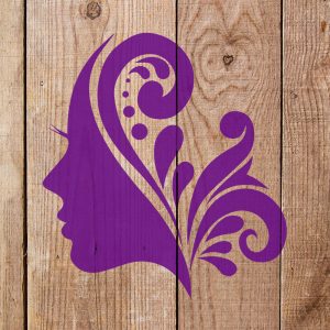 Woman Face Scroll Stencil - Art and Wall Stencil - Image 4