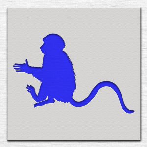Monkey Stencil - Art and Wall Stencil - Image 3