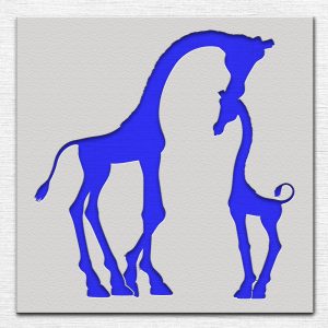 Mother Baby Giraffe Stencil - Art and Wall Stencil - Image 3