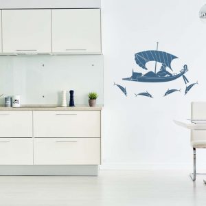 Viking and Ship Stencil - Art and Wall Stencil - Image 3