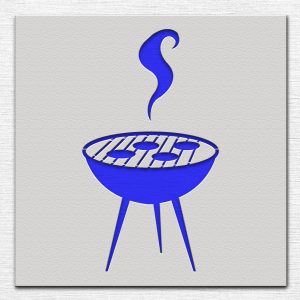 Cooking Grill Stencil - Art and Wall Stencil - Image 3