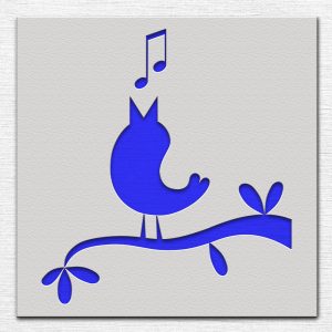Bird Singing Stencil - Art and Wall Stencil - Image 3