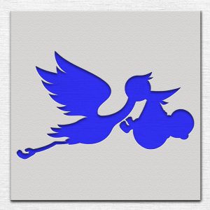 Stork with Baby Stencil - Art and Wall Stencil - Image 3