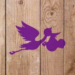 Stork with Baby Stencil - Art and Wall Stencil - Image 4