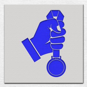 Holding a Medal Stencil - Art and Wall Stencil - Image 4
