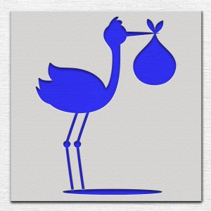 Stork with Bundle Stencil - Art and Wall Stencil - Image 3