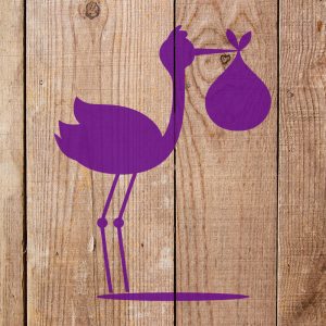 Stork with Bundle Stencil - Art and Wall Stencil - Image 4