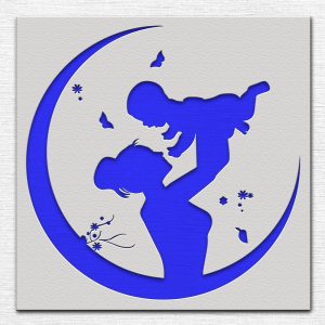Mother and Baby in the Moon Stencil - Art and Wall Stencil - Image 3