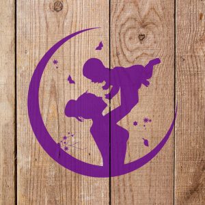 Mother and Baby in the Moon Stencil - Art and Wall Stencil - Image 4