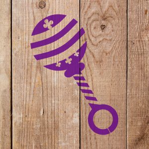 Baby Rattle Stencil - Art and Wall Stencil - Image 3