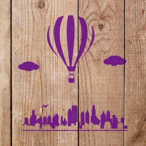 Balloon over the City Stencil - Art and Wall Stencil - Image 4