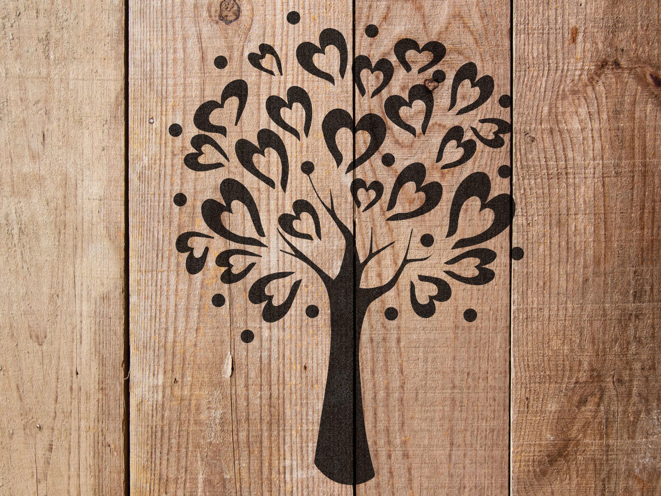 Heart Tree Stencil - Art and Wall Stencil - Stencil Giant