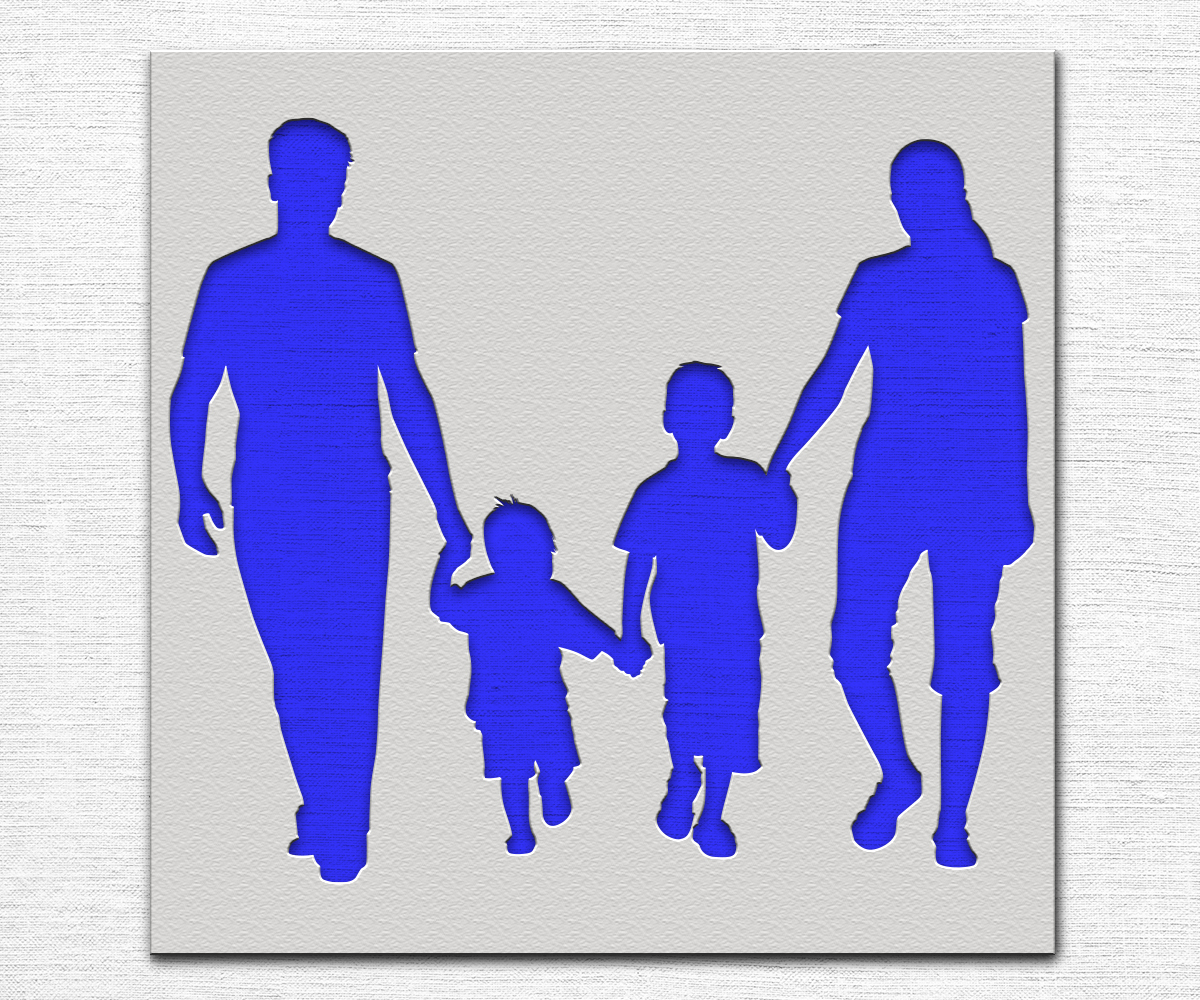 Family Walking Stencil - Art and Wall Stencil - Stencil Giant