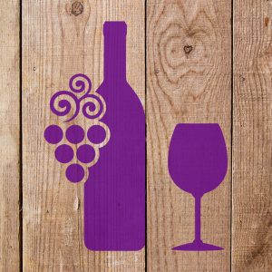 Wine Bottle and Glass Stencil - Art and Wall Stencil - Image 3