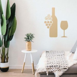 Wine Bottle and Glass Stencil - Art and Wall Stencil - Image 5