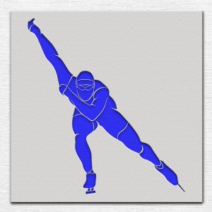 Speed Skater Stencil - Art and Wall Stencil - Image 4