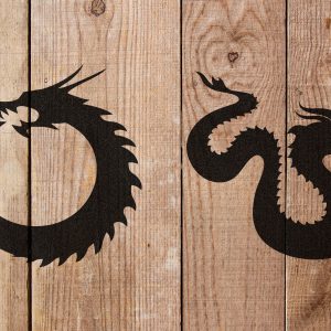 Two Dragons Stencil - Art and Wall Stencil - Image 3