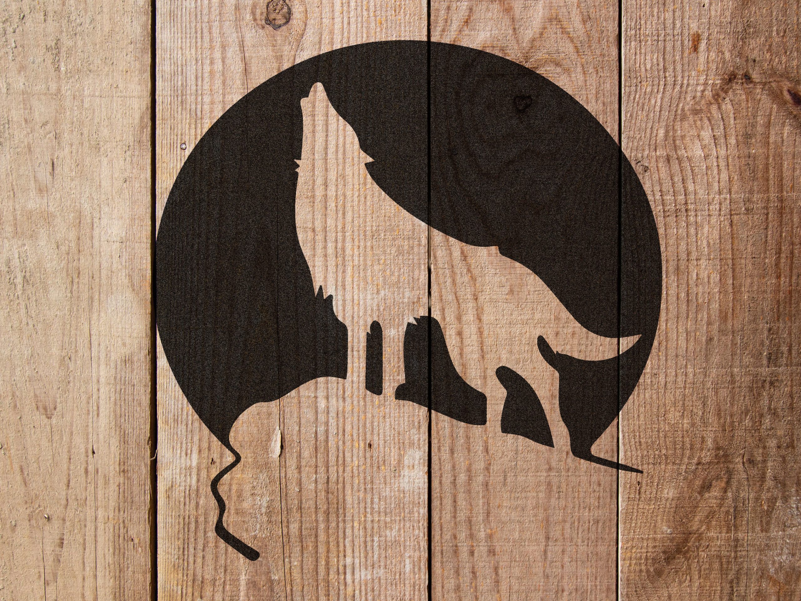 Howling Wolf Moon Stencil - Art and Wall Stencil - Stencil Giant