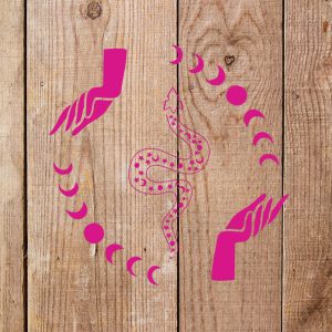 Moons, Snakes, and Hands Stencil - Art and Wall Stencil - Image 3