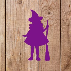 Young Witch with her Broom Stencil - Art and Wall Stencil - Image 5