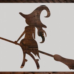 Witch on a Broom Stencil - Art and Wall Stencil