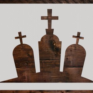 Graveyard Tombstones Stencil - Art and Wall Stencil - Image 1