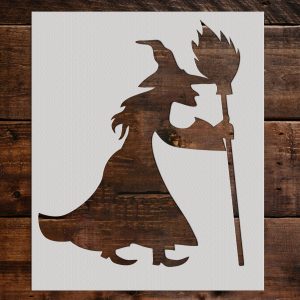 Witch with a Broom Stencil - Art and Wall Stencil