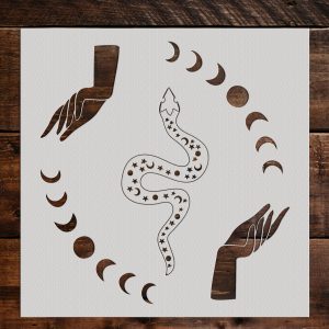Moons, Snakes, and Hands Stencil - Art and Wall Stencil