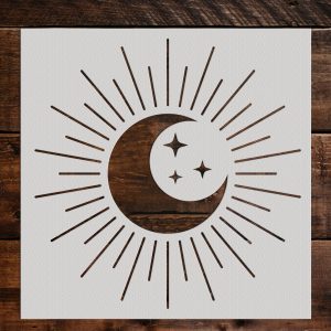 The Sun and The Moon Stencil - Art and Wall Stencil - Image 1