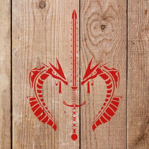 Two Dragons Stencil - Art and Wall Stencil - Image 3